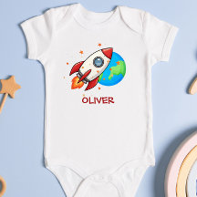 Cute Red Rocket i rymden