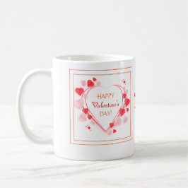 Cute Red Rosa Hearts Glad Alla hjärtans dag-gåva Kaffemugg