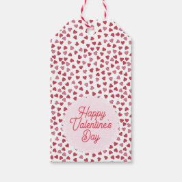 Cute Red & Rosa Hearts Valentine Day Gift Märkres Presentetikett