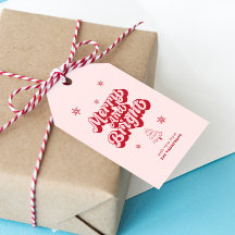Cute Red Rosa Merry och Bright jul