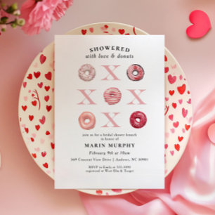 Cute Red Rosa Valentine Donut Möhippa Inbjudningar