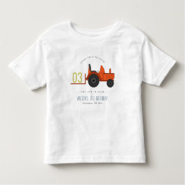 Cute Red Rust Farm Tractor Kids any Age Birday T Shirt