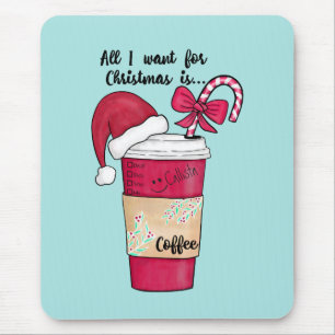 Cute Red Santa Hat Coffee Candy cane Musmatta
