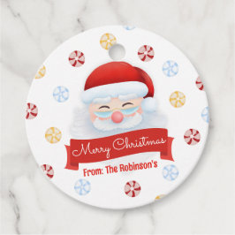 Cute Red Santa Juletiketters Personlig Gåvor Etiketter