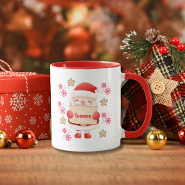 Cute Red Santa Namn Mugg