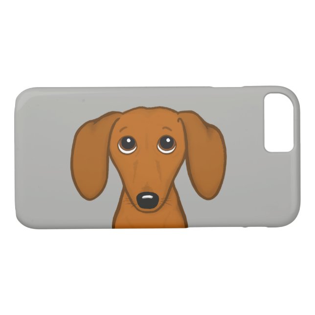 Cute Red Shorthair Dachshund | Tecknad Wiener Hund Case-Mate iPhone Skal (Baksida (horisontal))