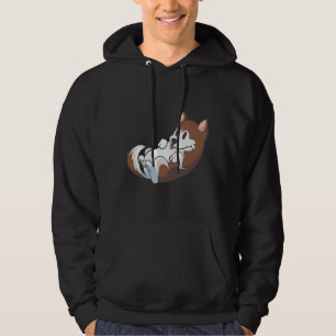 Cute Red Siberian husky avslappning Hoodie