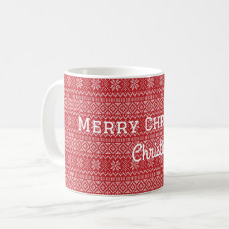 Cute Red simple God jul anpassningsbar Kaffemugg