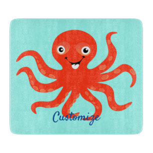 Cute Red Smiling Octopus Thunder_Cove