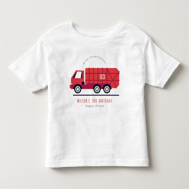 Cute Red Sopor Lastbil barn i alla åldrar T Shirt (Framsida)