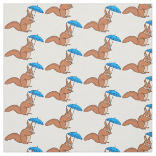 Cute Red Squirrel med paraplytecknad Tyg