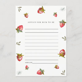 Cute Red Strawberry Advice for Morsa Baby Shower Tilläggskort