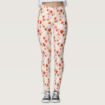 Cute Red Strawberry Fruit Mönster Leggings<br><div class="desc">En söt röd och rosa jordgubbar och blomma mönster dekorerar dessa baljväxter. En roligt,  snyggt frukt mönster för flickor. Designad av Blackberry Boulevard.</div>