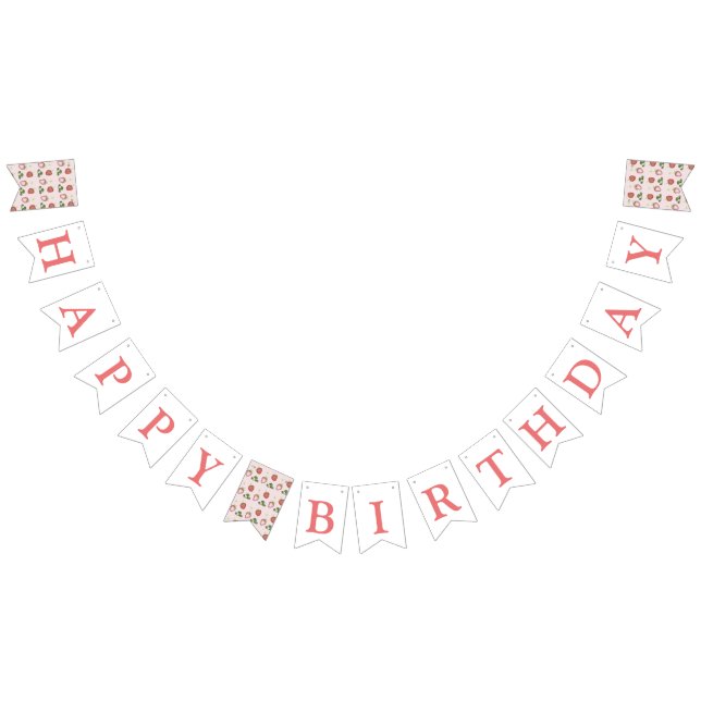 Cute Red Strawberry Girl 1st Birthday Party Vimplar (Alla)