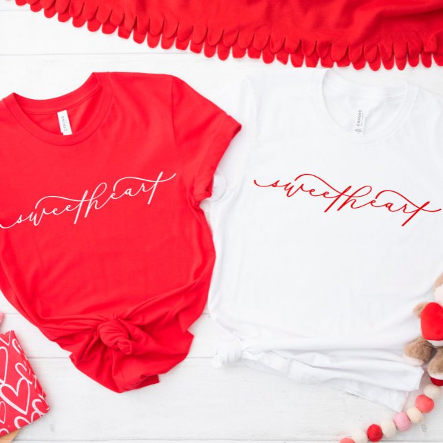 Cute Red SweBaby Script Valentine Day Shirt T (Skapare uppladdad)