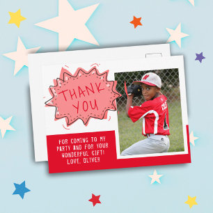 Cute Red Tal Cloud Birthday Tack Photo Vykort