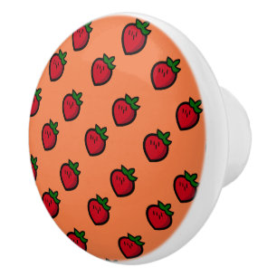 Cute Red Tecknad Jordgubbar för vegetarianer Knopp