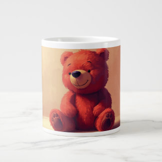 Cute Red Teddy Bear Mug – Cozy Kawaii Gift Cup Jumbo Mugg