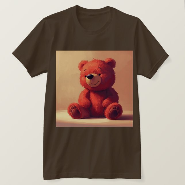 “Cute Red Teddy Bear T-Shirt for Men” (Design framsida)