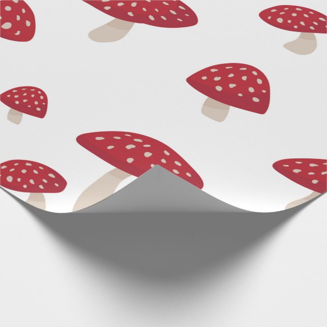 Cute Red Toadstool Mushroom Wrapping Papper Presentpapper (Hörn)