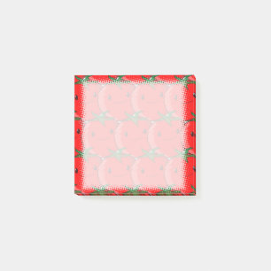 Cute Red Tomato Mönster Anpassningsbar Post-it Block