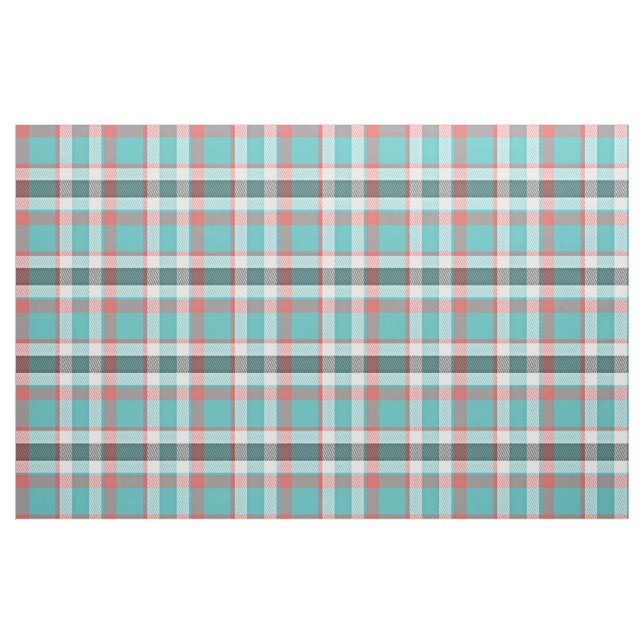 Cute Red Turcos Retro Chic Tartan Plaid Mönster Tyg (Fat Quarter)