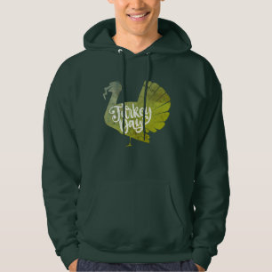 Cute Red Turkey-form med texttypgrafi Hoodie
