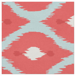 Cute red turkos white ikat tribal mönster tyg