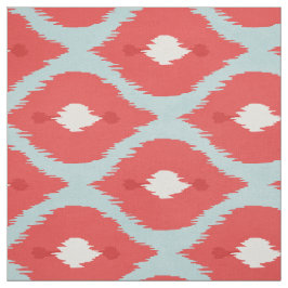 Cute red turkos white ikat tribal mönster tyg