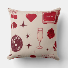 Cute Red Valentines dag Kudde