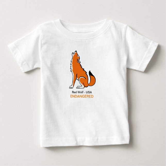 Cute Red-VARGEN - Djurgrafik som är utrotningshota T Shirt (Framsida)