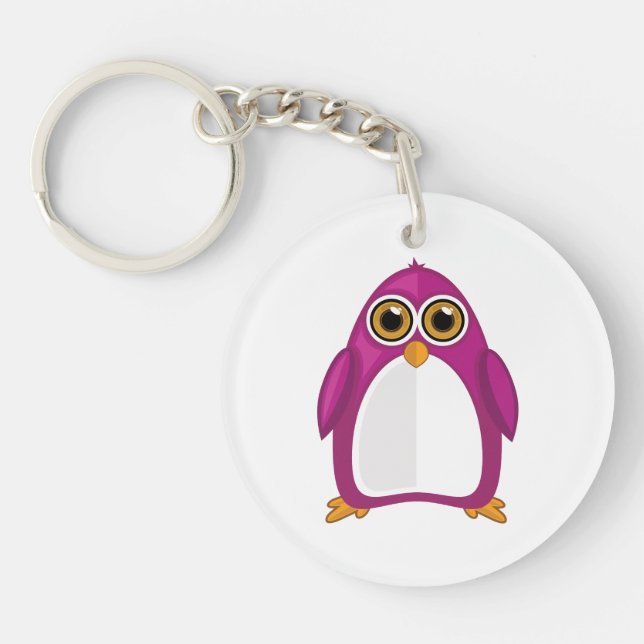 Cute Red Violet Penguin Kawaii Cartoon Big Eyes (Framsidan)