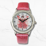 Cute Red Watercolor Fairy Girly Armbandsur<br><div class="desc">Cute Red Watercolor Fairy Girly Kids Girls eWatch Watches har en söt röd vattenfärgsfairy med fjärilar. Skapat av Evco Studio www.zazzle.com/store/evcostudio</div>