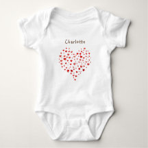 Cute Red Watercolor Hearts med Namn
