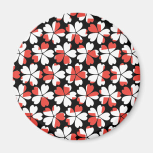 Cute Red white blommor mönster Magnet