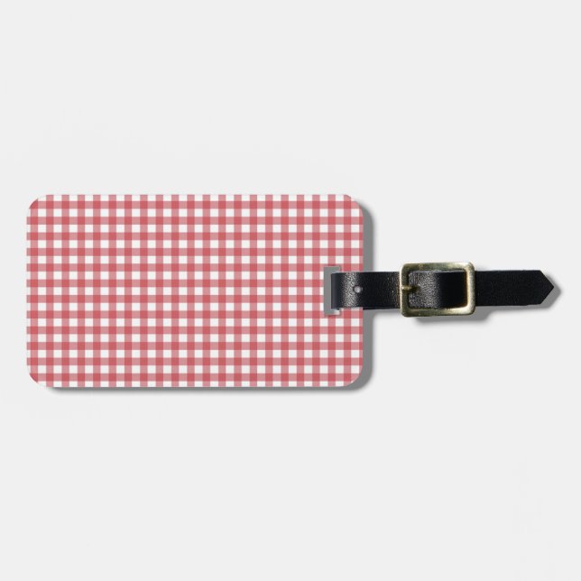 Cute Red White Checks Bagagebricka (Horisontell Framsida)
