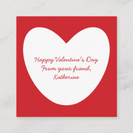 Cute Red White Hjärt-ungar i klassrummet Valentine Tilläggskort