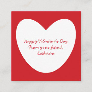 Cute Red White Hjärt-ungar i klassrummet Valentine Tilläggskort