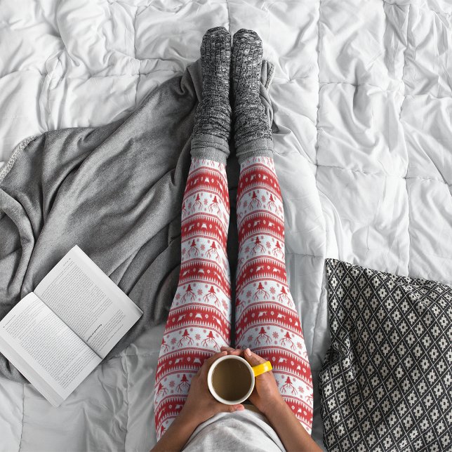 Cute Red & White-julklappar Leggings (Skapare uppladdad)