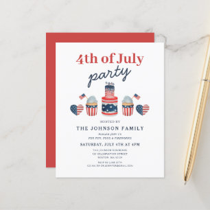 Cute Red White och Blue 4:e juli Party