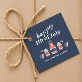 Cute Red White och Blue 4:e juli Party Gåvor Etiketter