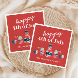 Cute Red White och Blue 4:e juli Party Pappersservett
