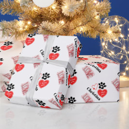 Cute Red & White Paw Print Valentines Day Hearts  Presentpapper