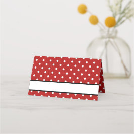 Cute Red White Polka Dot Födelsedagsfest Placeringskort