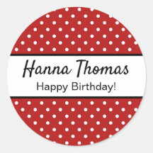 Cute Red White Polka Dot Födelsedagsfest