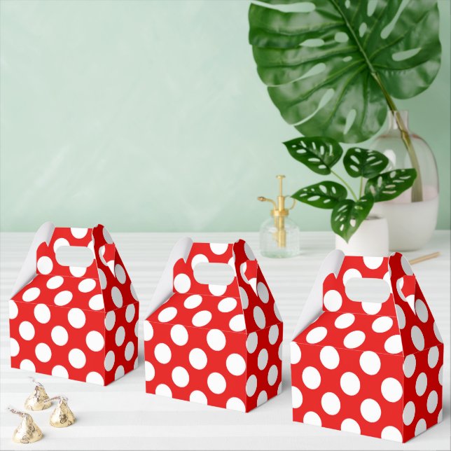 Cute Red white polka dot mönster party Presentaskar (Multipel)