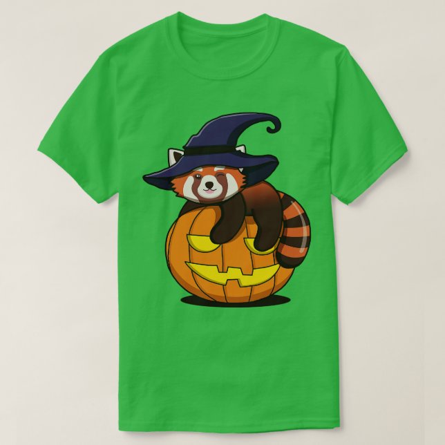 Cute Red Witch på Pumpkin T Shirt (Design framsida)