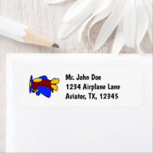 Cute Red Yellow Blue Airplane Cartoon for Kids