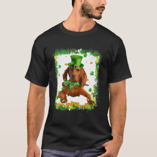 Cute Redbone Coonhound Hund St patricks day Irish T Shirt