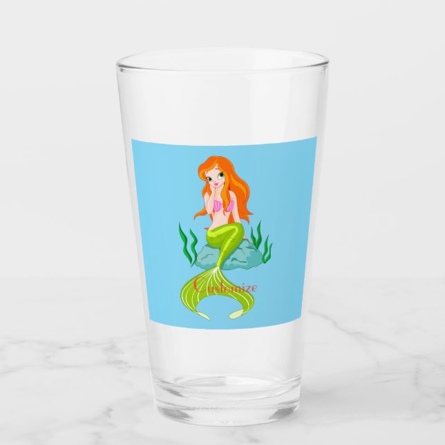 Cute Redhead-Sjöjungfru Thunder_Cove Glaskopp (Framsida)